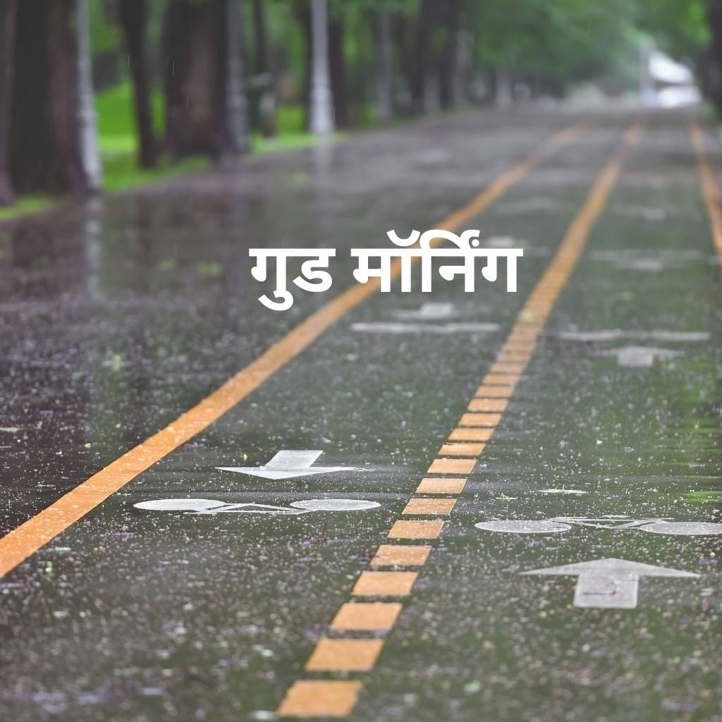 Morning rain with a good morning road